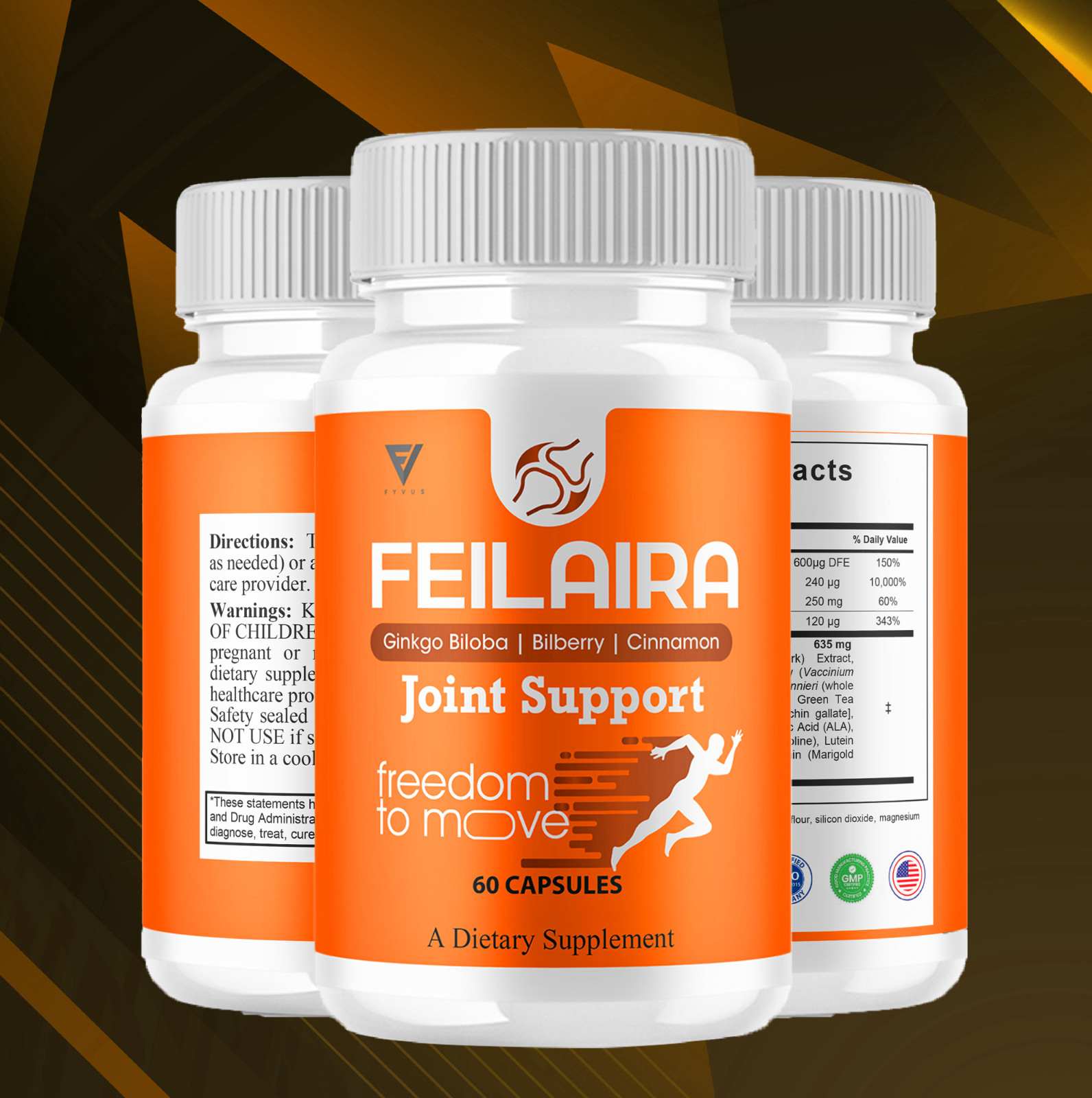 (2 Pack) Feilaira Joint Support, Feilaira Max Mobility Supplement (120 Capsules)