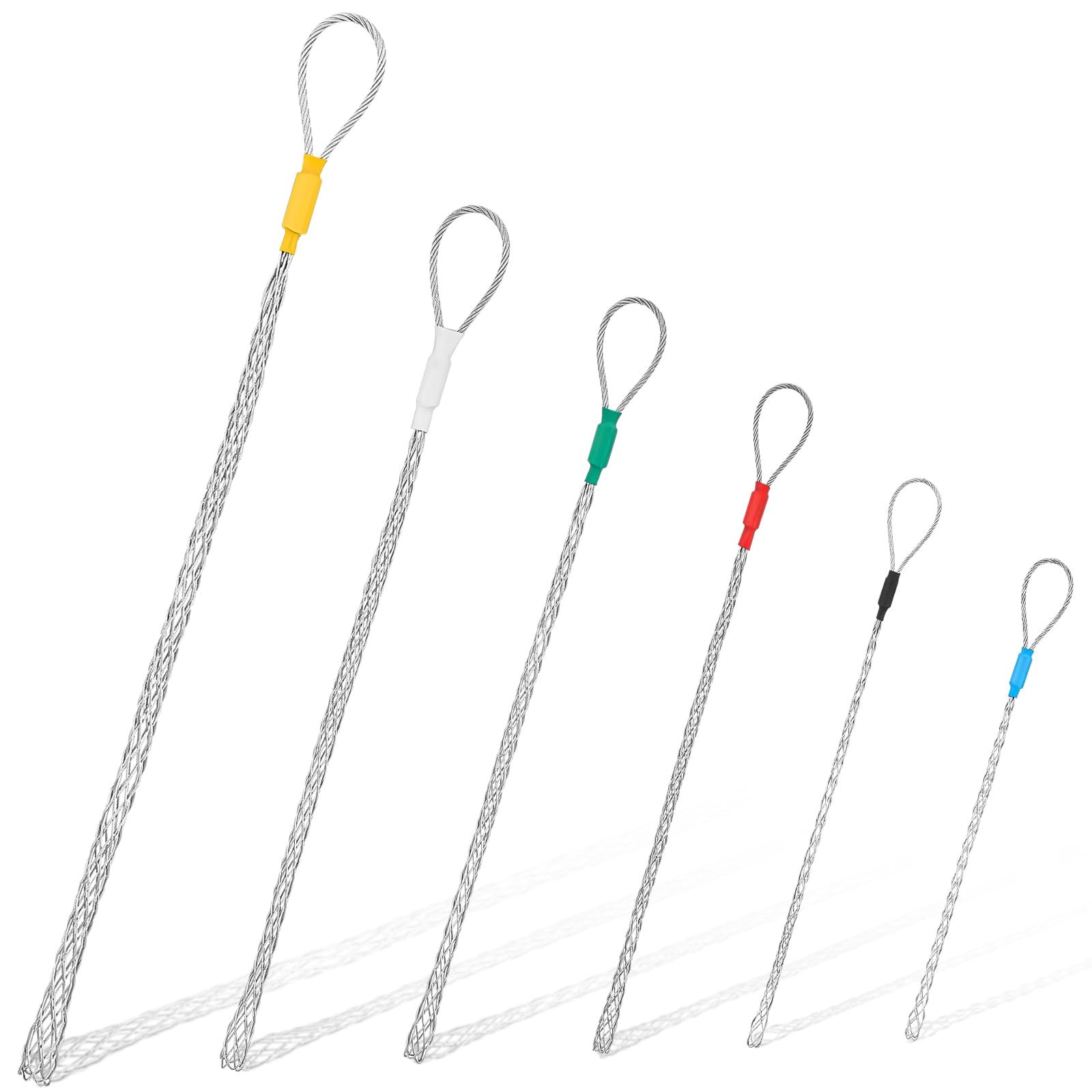 Yaocom 6 Pcs Cable Puller Socks 4-25 mm Cable Pulling Sock Grip Kit Eye Mesh