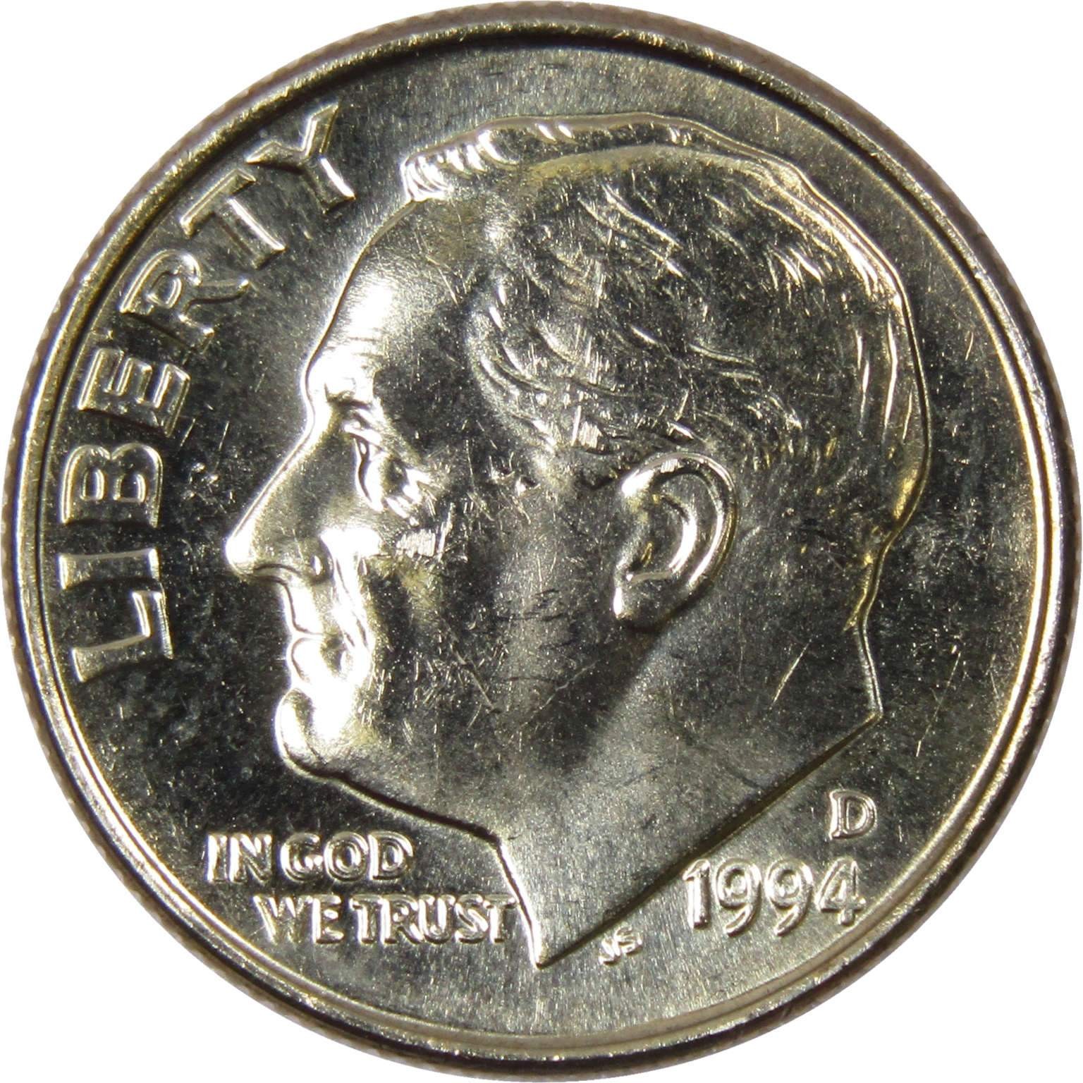 1994 D Roosevelt Dime Clad Uncirculated Mint State 10c Coin