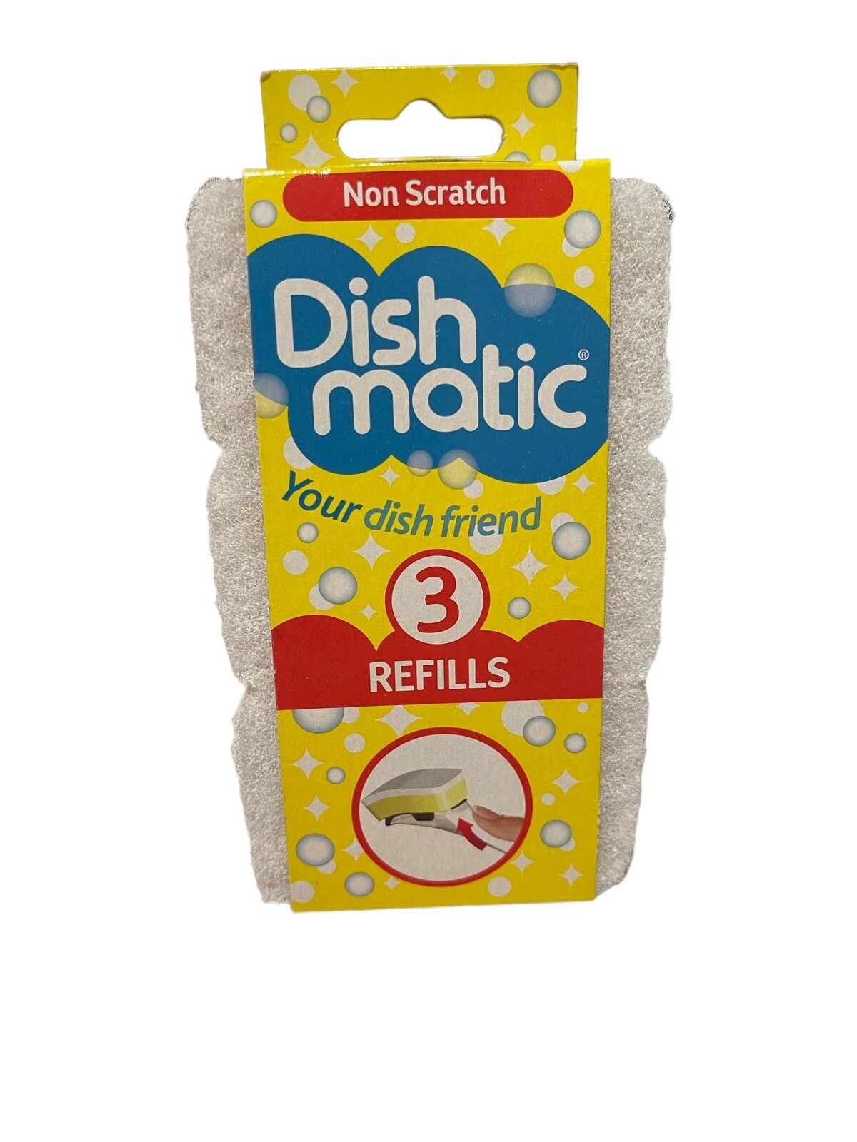 Dishmatic White Non Scratch Sponge Scourer 3 Pack Refill Replacements