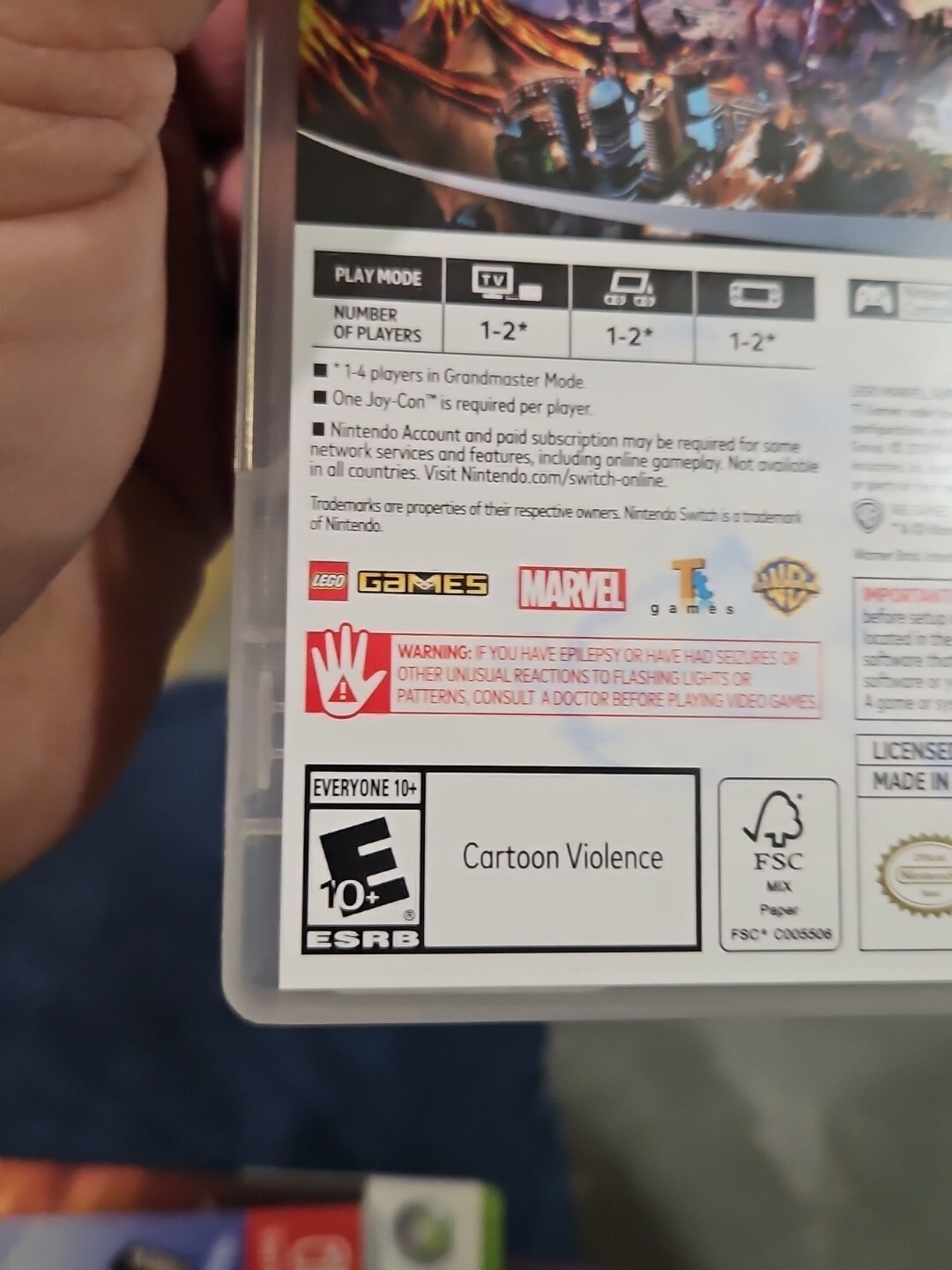 Replacement Case ONLY for LEGO MARVEL SUPER HEROES 2 - Switch Box