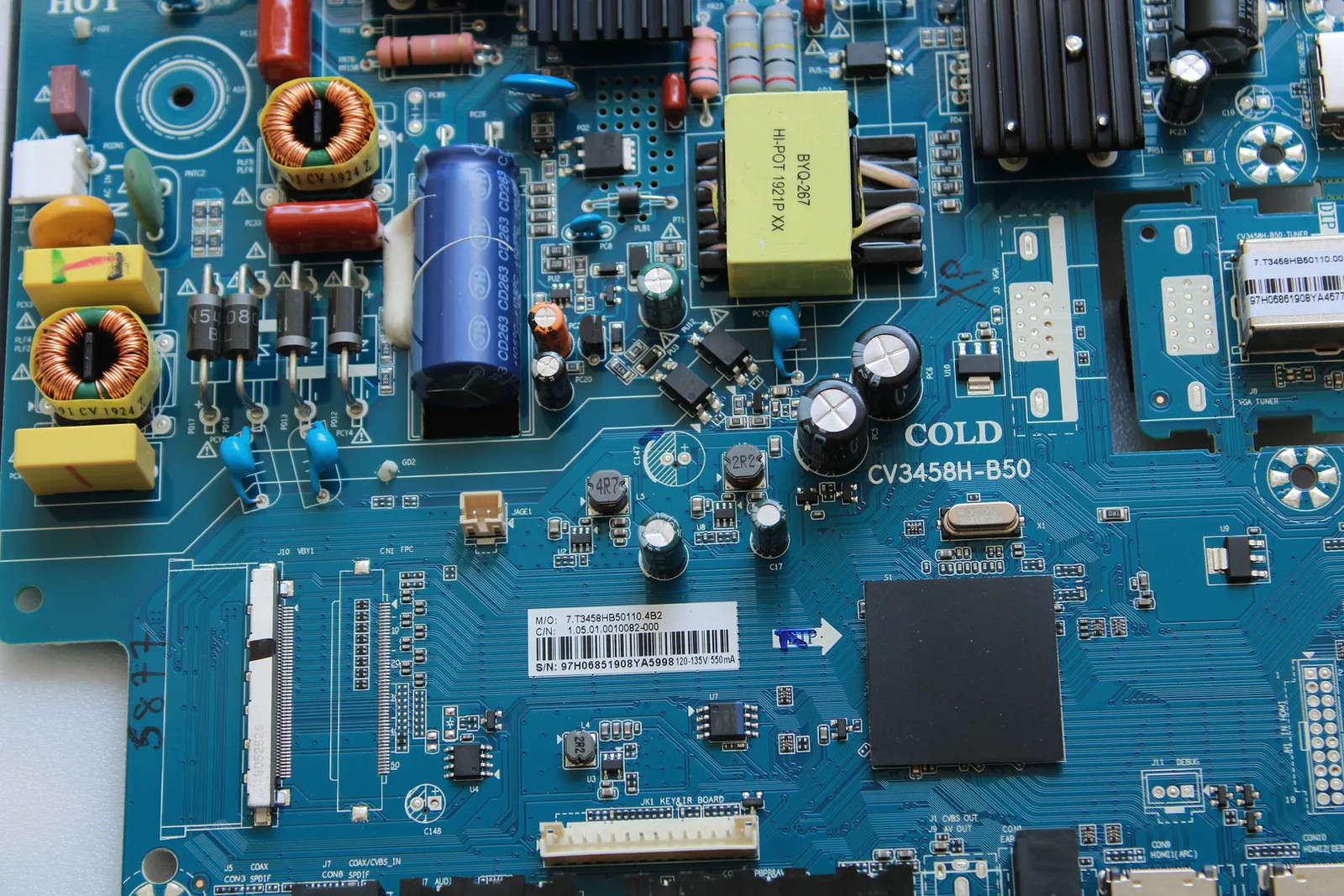 Sceptre U515CV-UMR (W50) Power/Main Board 7.T3458HB50110.4B2 (CV3458H-B50)