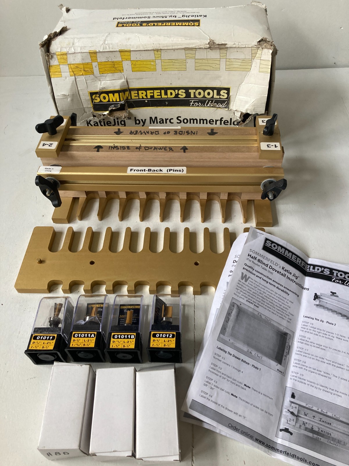 Sommerfeld KatieJig DoveTail Jig Katie Jig & Half Blind Dove Tail Plate & Bits