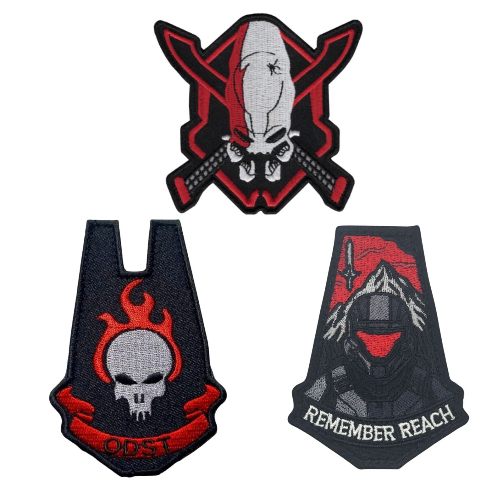 3 PC Legendary Red ODST Tactical Patch 3.5 Inch Hook Fastener