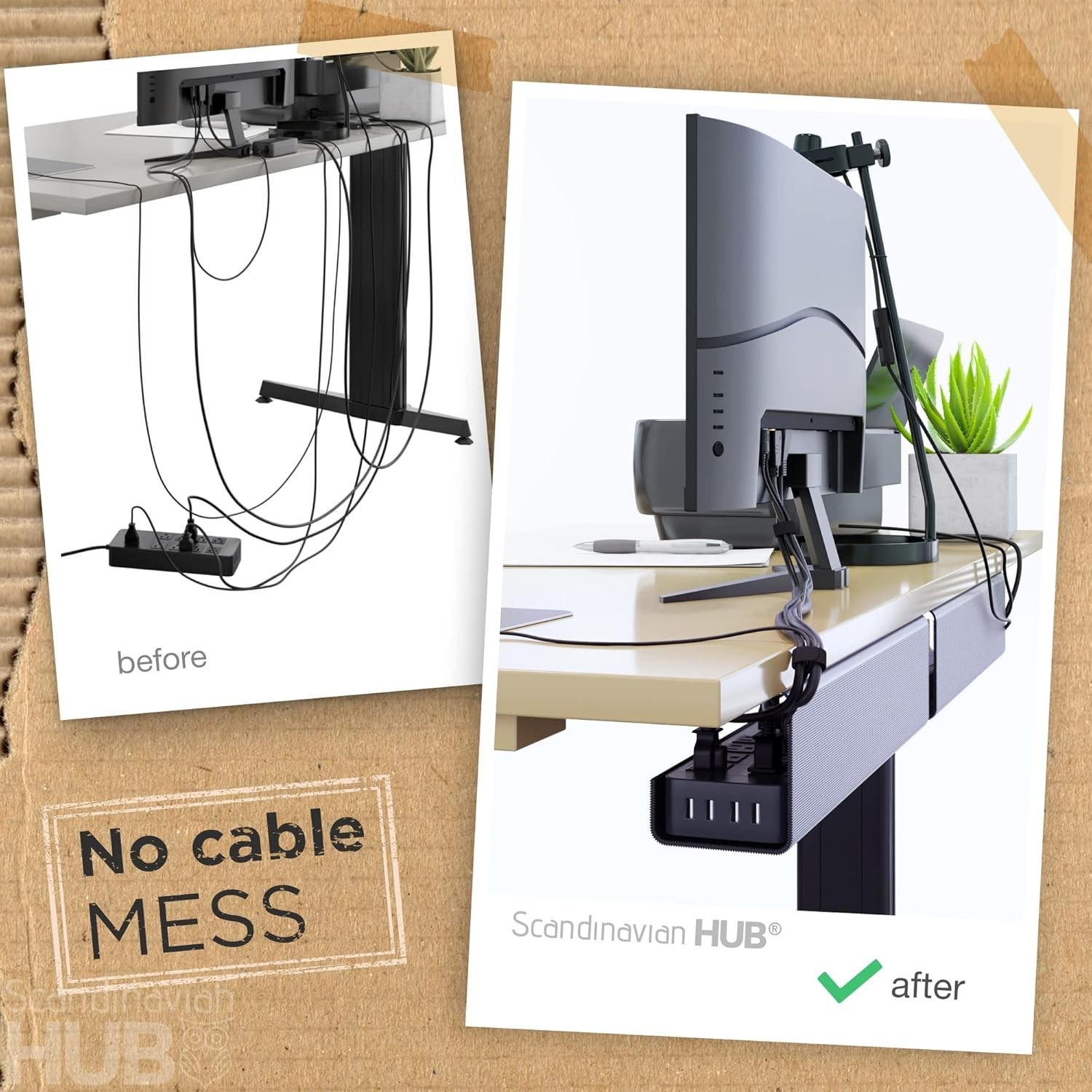 Self-Adhesive Under Desk Cable Organizer - Versatile Trays for Neat Workspaces