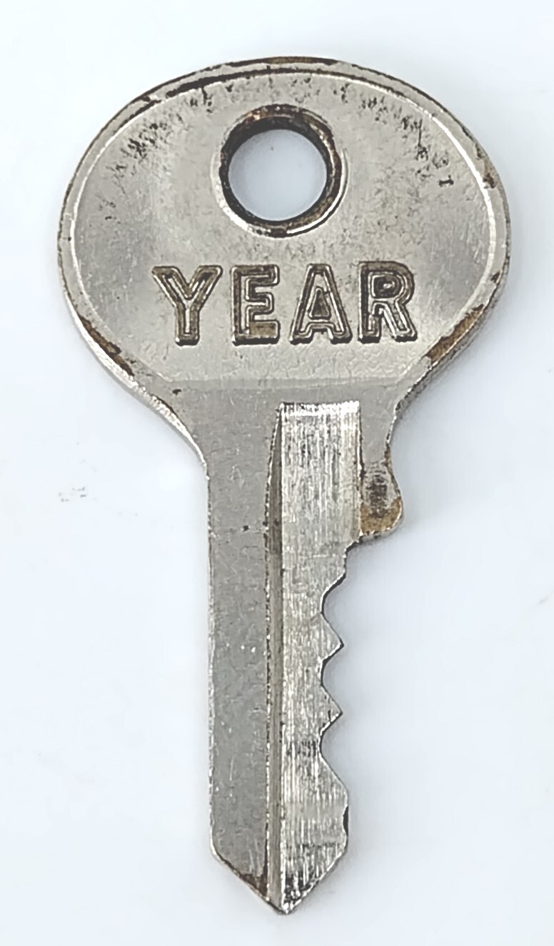 Vintage Key YEAR BRASS CYLINDER HONG KONG Appx 1-1/2"
