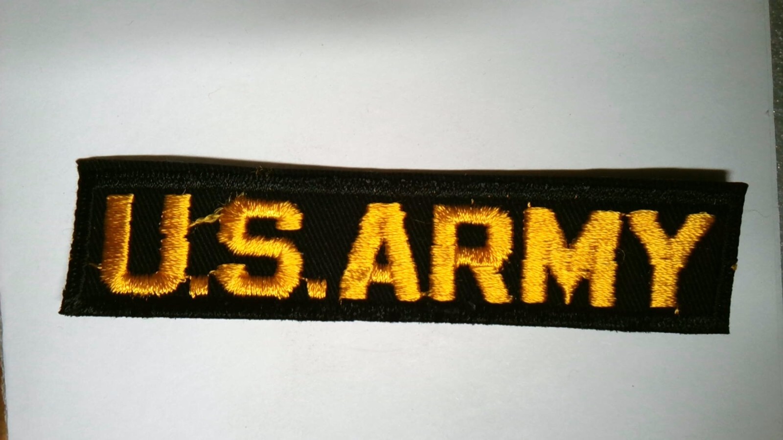 MILITARY PATCH SEW ON US ARMY NAME TAPE BLACK & GOLD VIETNAM MADE CLOTH