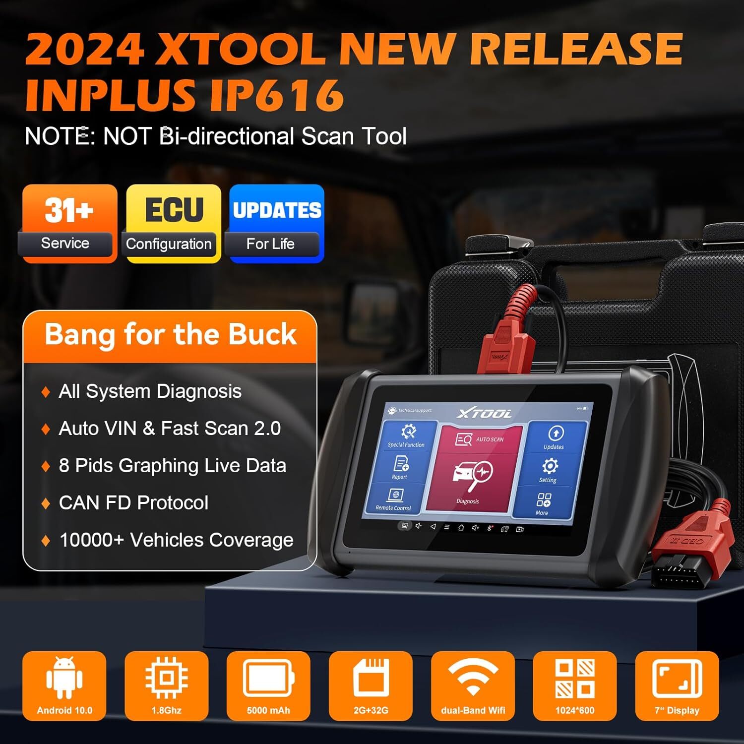 2024 Newest XTOOL IP616 Auto Car Coding All System Diagnostic Scanner Tool CANFD