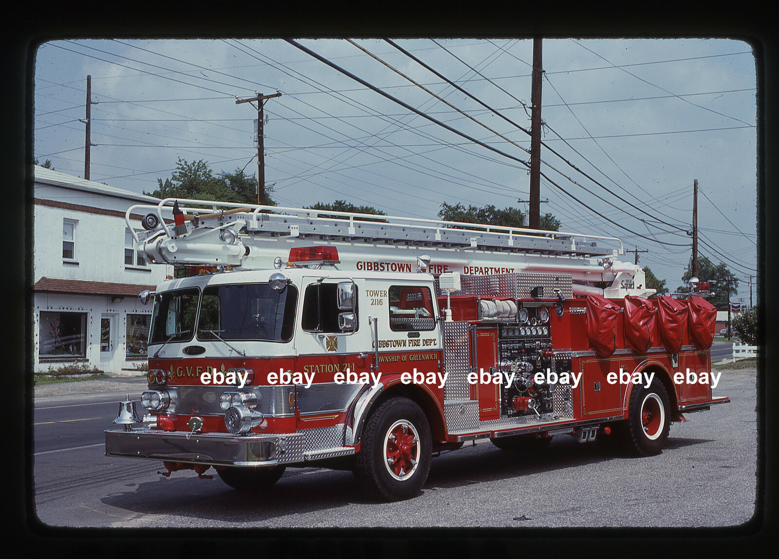 Gibbstown NJ 1982 Duplex Pierce 50' TSQ Fire Apparatus Slide