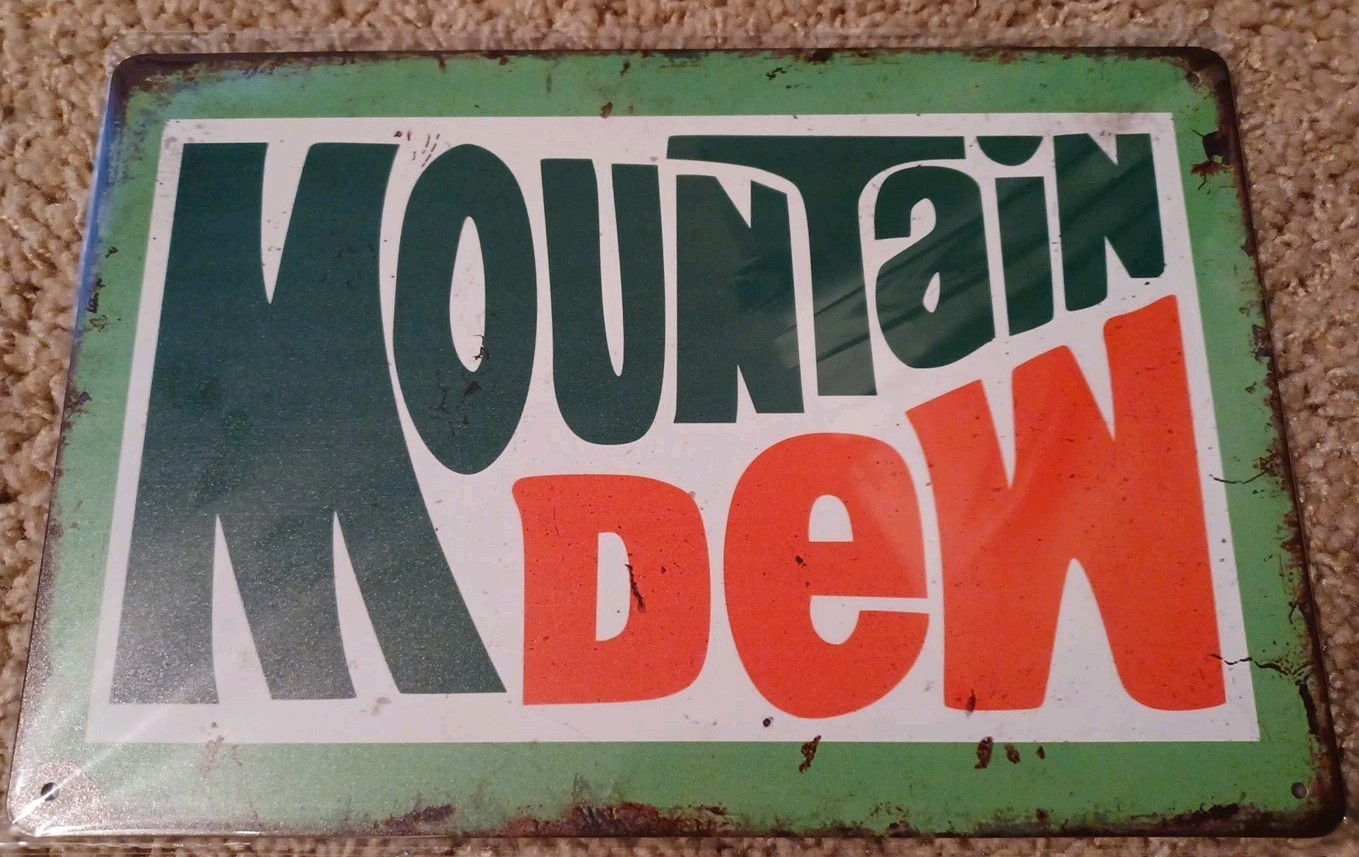 Mountain Dew Metal Sign New! Has Vintage Look