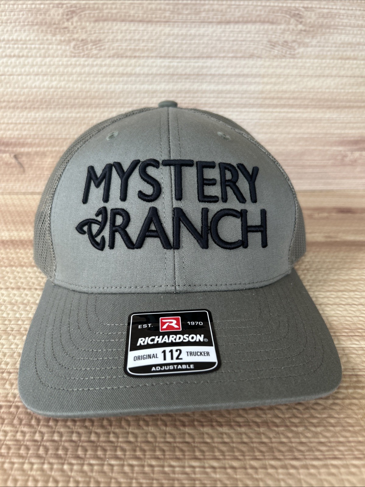 Richardson Mystery Ranch Olive & Black Trucker Hat Mesh Snap-Back J6