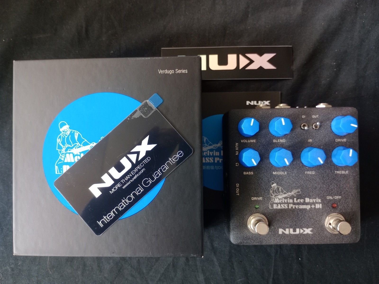 NuX NBP-5 Melvin Lee Davis Signature Bass Preamp + DI Black/Blue *FREE SHIPPING*