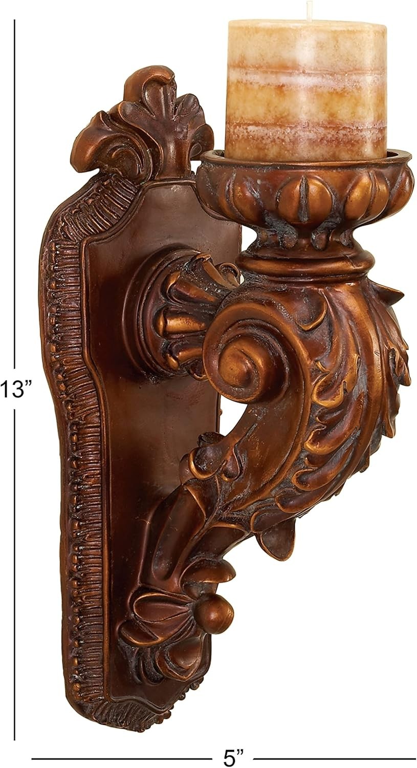 Polystone Solid Wall Sconce 5" x 7" x 13" Bronze Wall Mount