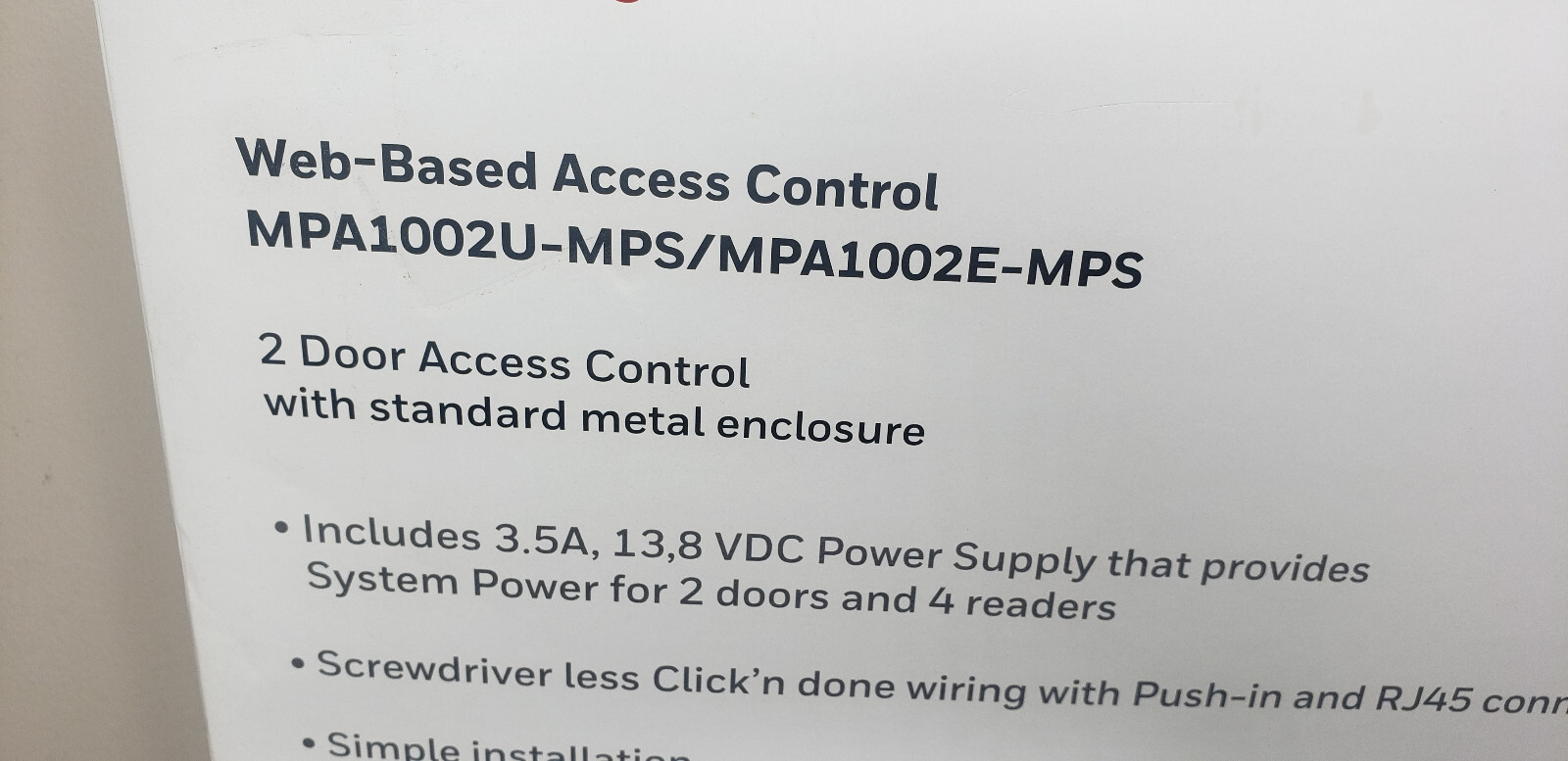 Honeywell MPA1002U-MPS 2 Door Access Control Kit