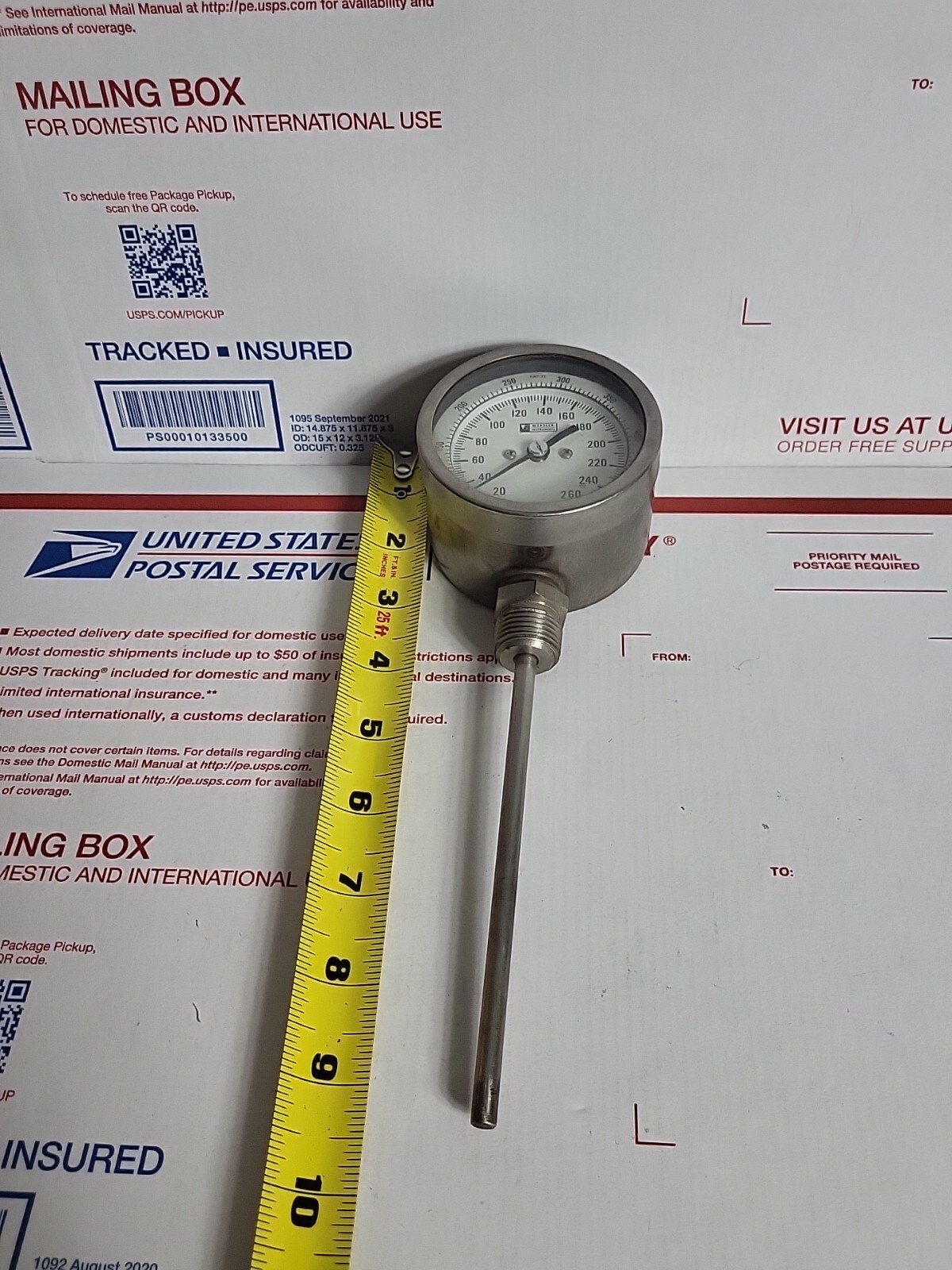 Vintage Weksler Instruments Thermometer Temperature Gauge Probe