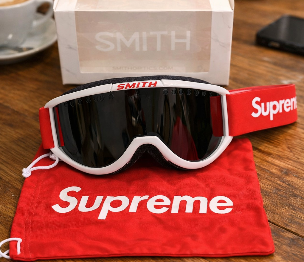 🥽 Supreme Smith White Off-Road Goggles Ski Snowboard ATV Dirt Bike Sports New