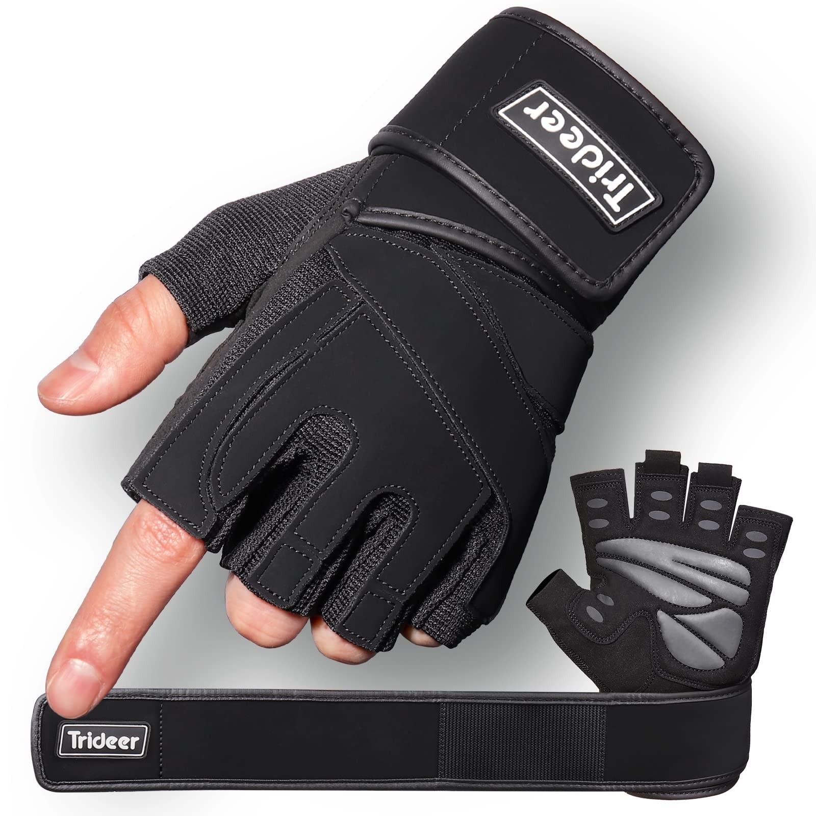 Workout Gloves for Men, Weight Lifting Gloves with Wrist Wrap Support, Full P...