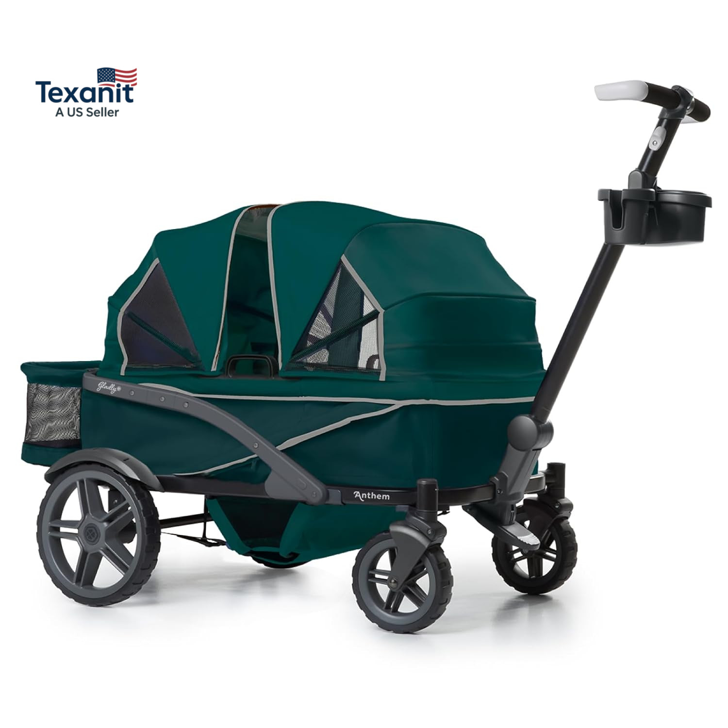 Anthem4 Quad All-Terrain Wagon Stroller with Easy Push and Pull, Removable XL Ca