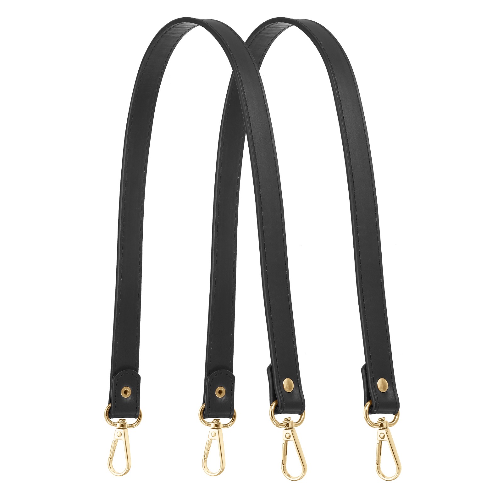 23" Leather Purse Strap Replacement Gold Buckle for Handbag(2 Pack, Black)