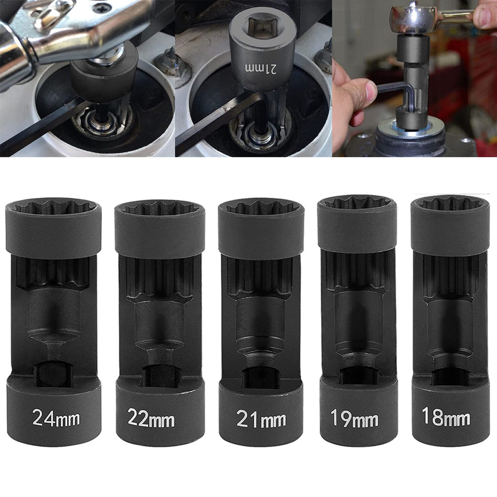 1/2" Drive Suspension Shock Tool Strut Nut Socket Set 18mm 19mm 21mm 22mm 24mm