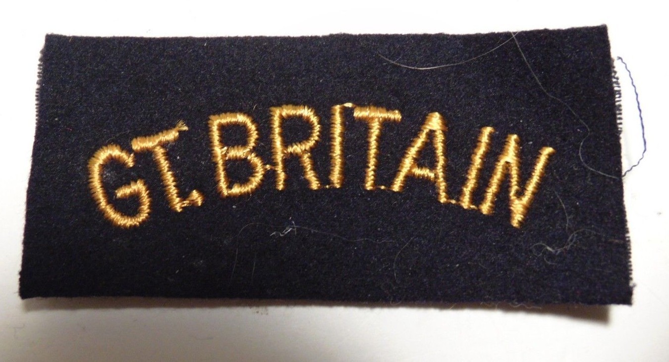 vintage GREAT BRITAIN Armed Forces military Army 3" wide chest title badge C