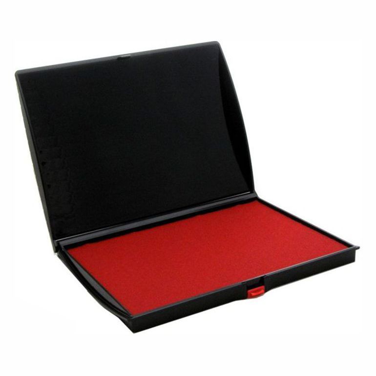 Large Felt Stamp Pad, 5 x 7 in., RED INK, Shiny Brand, Sharp Impression