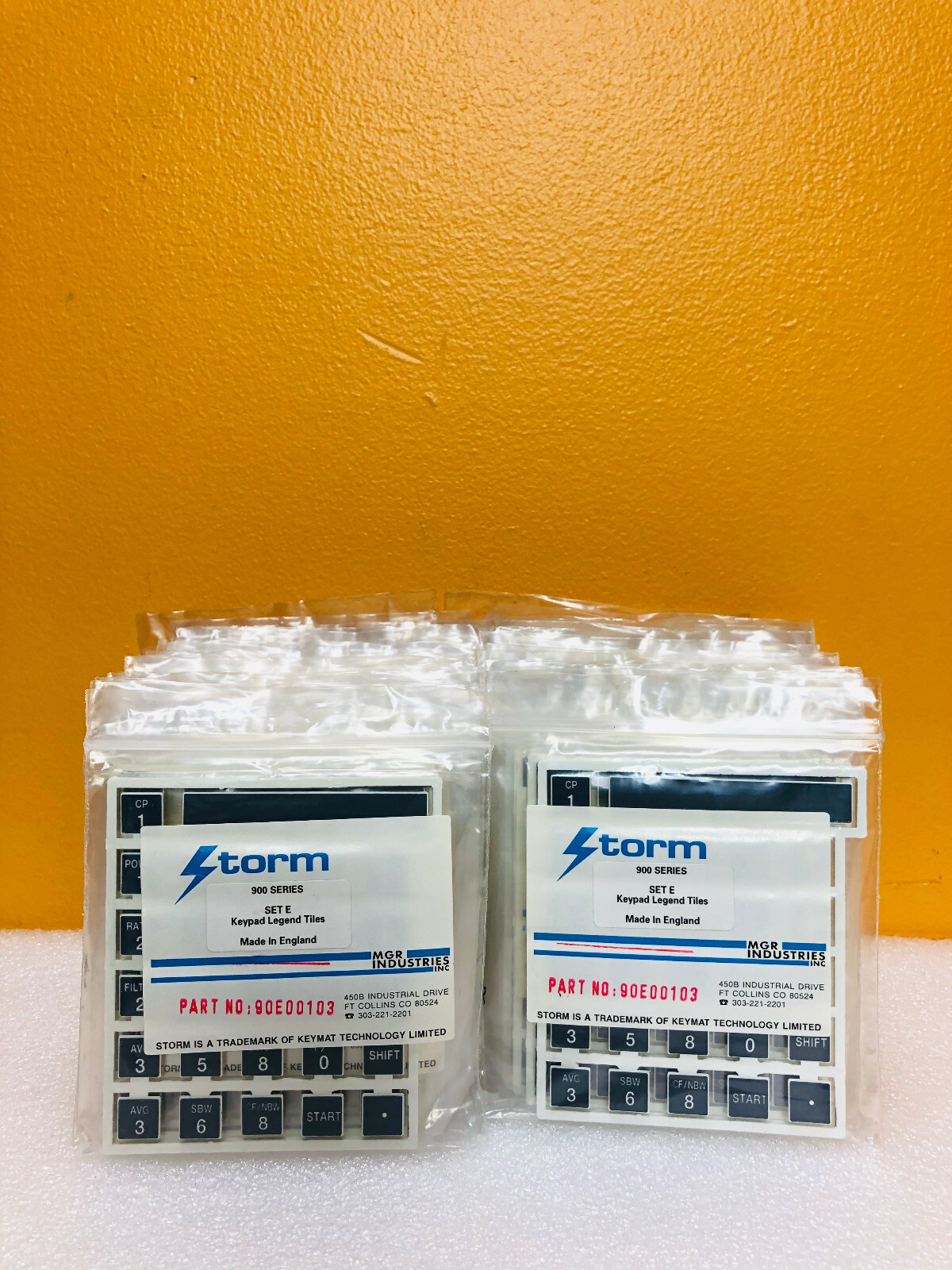 Storm  90E00103 (Lot of 42 pcs) Set E Keypad Legend Tiles. New!