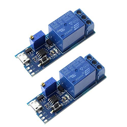 2pcs DC 5V Trigger Time Delay Switch Relay Module Adjustable Time Delay