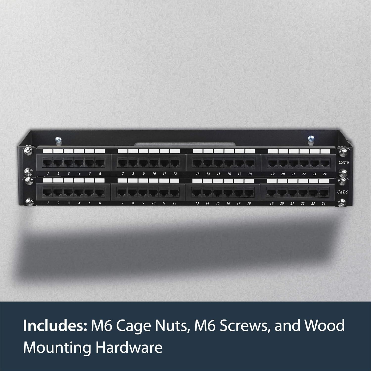 2U Hinged Wall Mount Patch Panel Bracket - 6 inch Deep - 19" Patch Panel Swin...