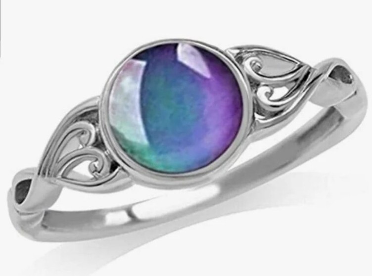 New Womens SIZE 6 Color Changing Sterling Silver Mood Ring