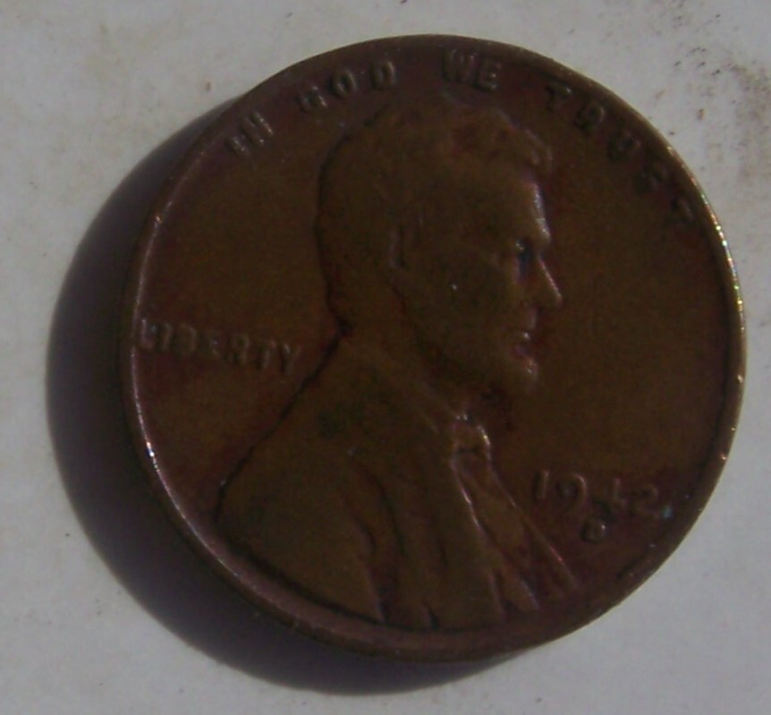 1942-D LINCOLN WHEAT CENT WITH ERRORS D/D ON MINTMARK & DOUBLING ON OBVERSE CIR