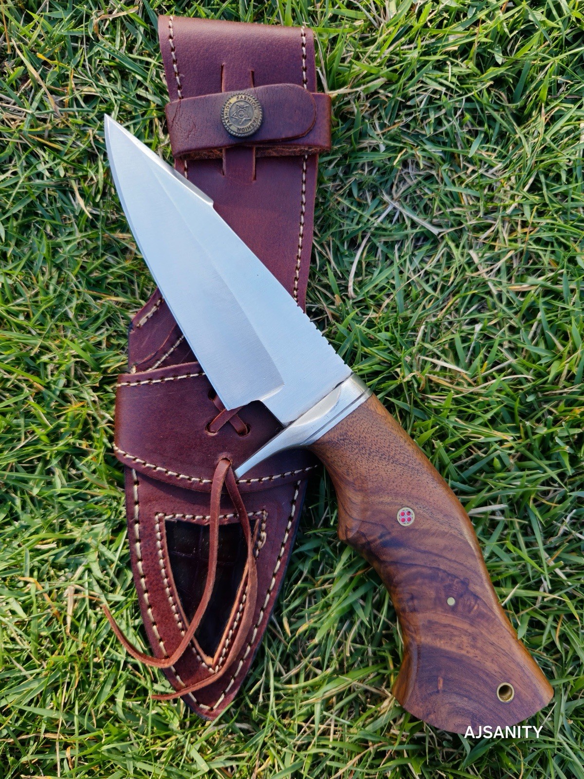 Bowie Handmade 1095 Carbon Steel Fixed Blade Hunting Knife Outdoor Skinner