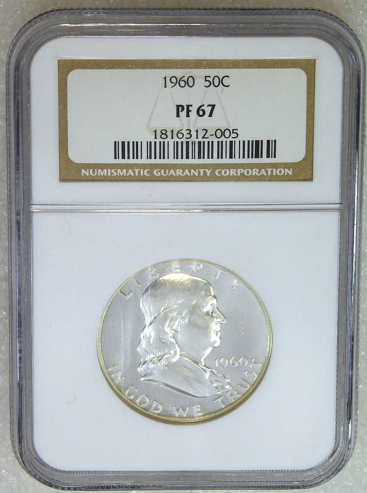 1960 Franklin Silver Half Dollar NGC PF67 Frosty White Proof, PQ #J347