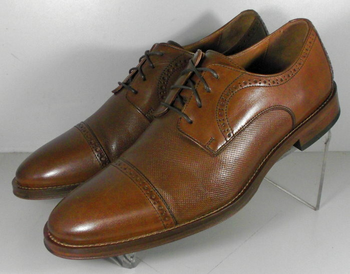 5912574 WT50 SUTTON MEN'S SHOES 10.5 TAN LEATHER JOHNSTON MURPHY WALK TEST