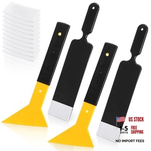4 Pieces Window Tint Tools, Long Handle Bulldozer Squeegee Scrubber Paddle