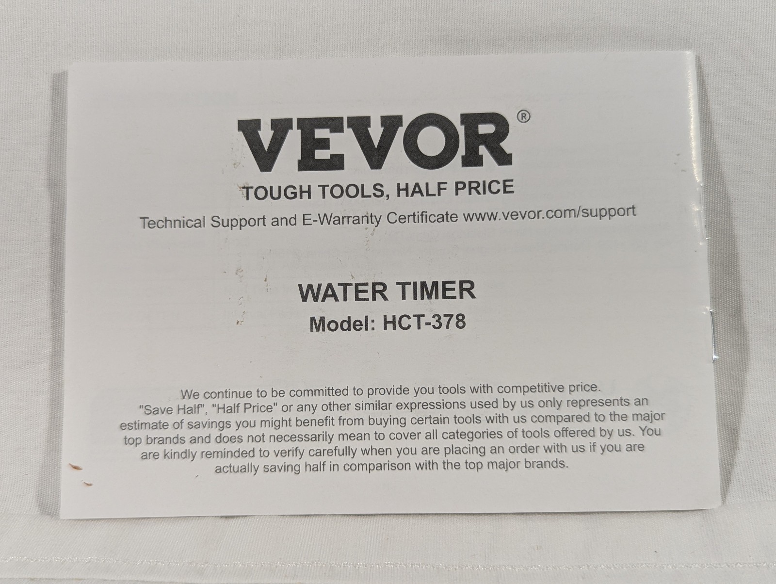 VEVOR Water Timer HCT-378 3 Zone Smart Irrigation Controller Hose Watering READ