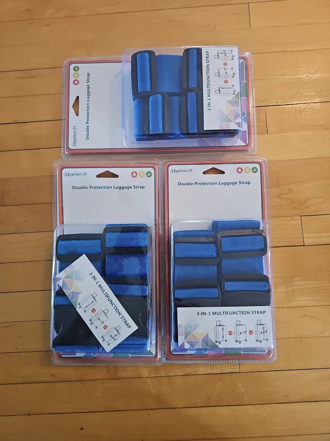 Magellans Double Protection Luggage Straps Lot Of 3 New