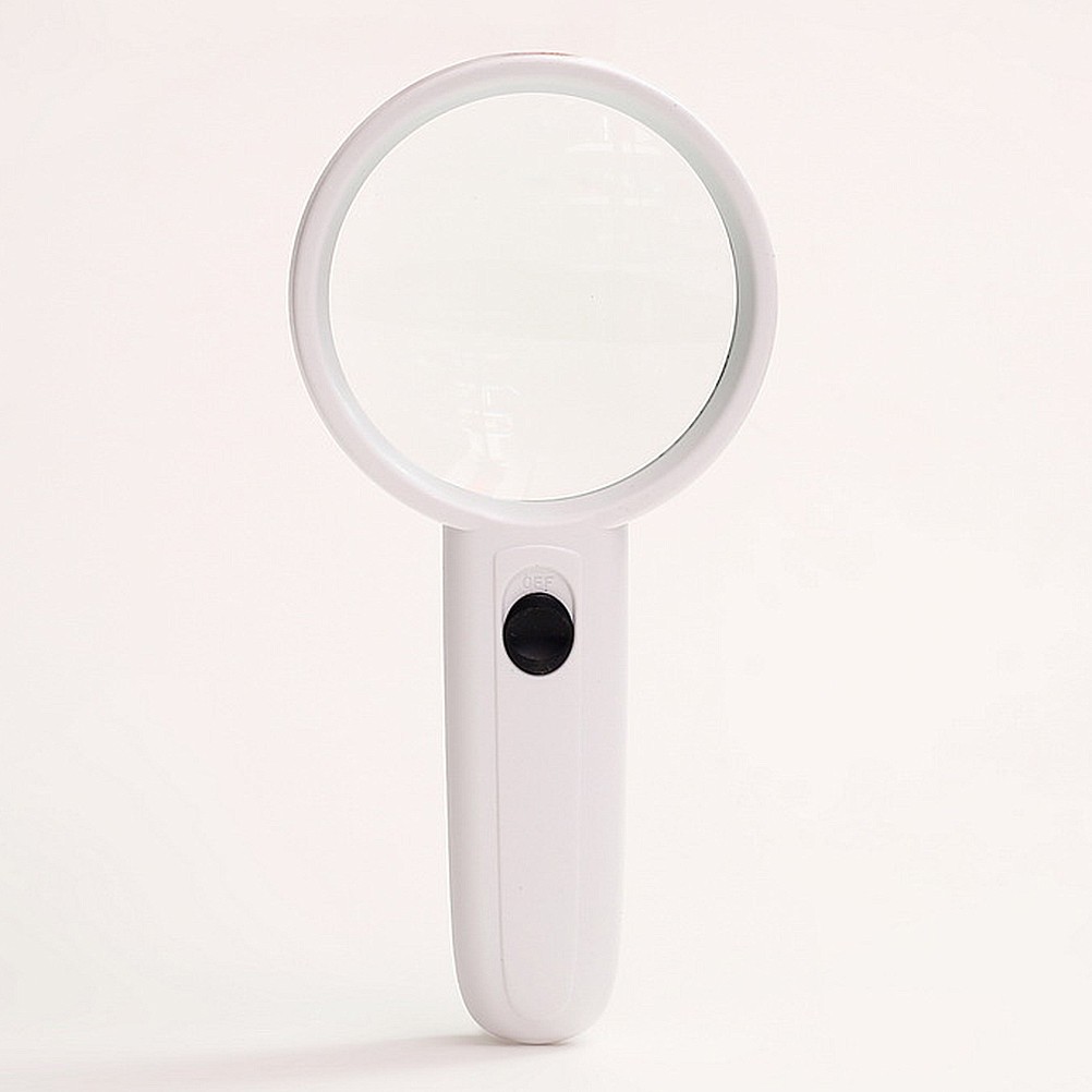 3X Led Glass With Plastic Handle Lightweight Handheld Magnifier