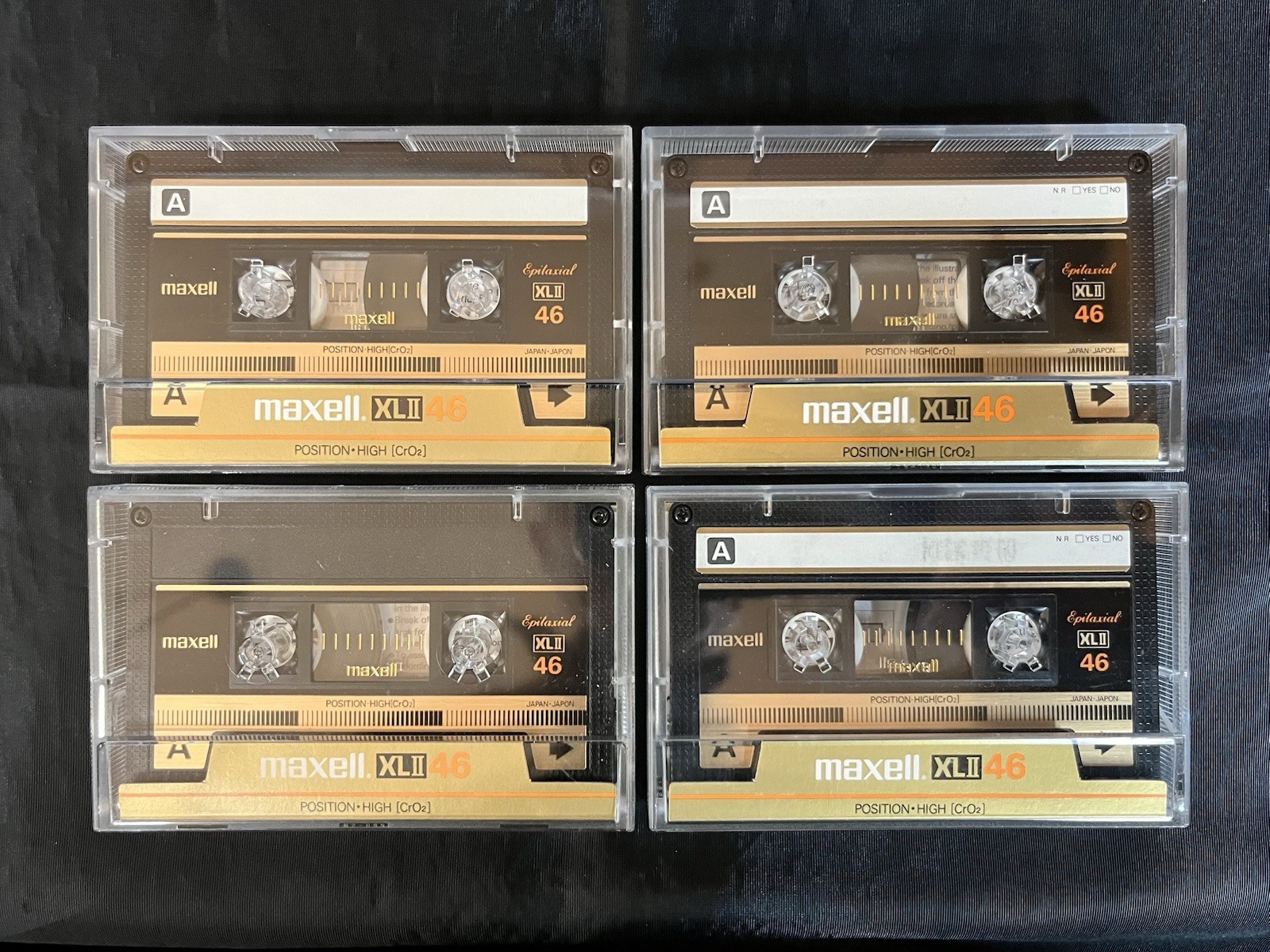MAXELL XLII 46 Type II Position High Bias Cassette Tapes Used (Lot of 4).