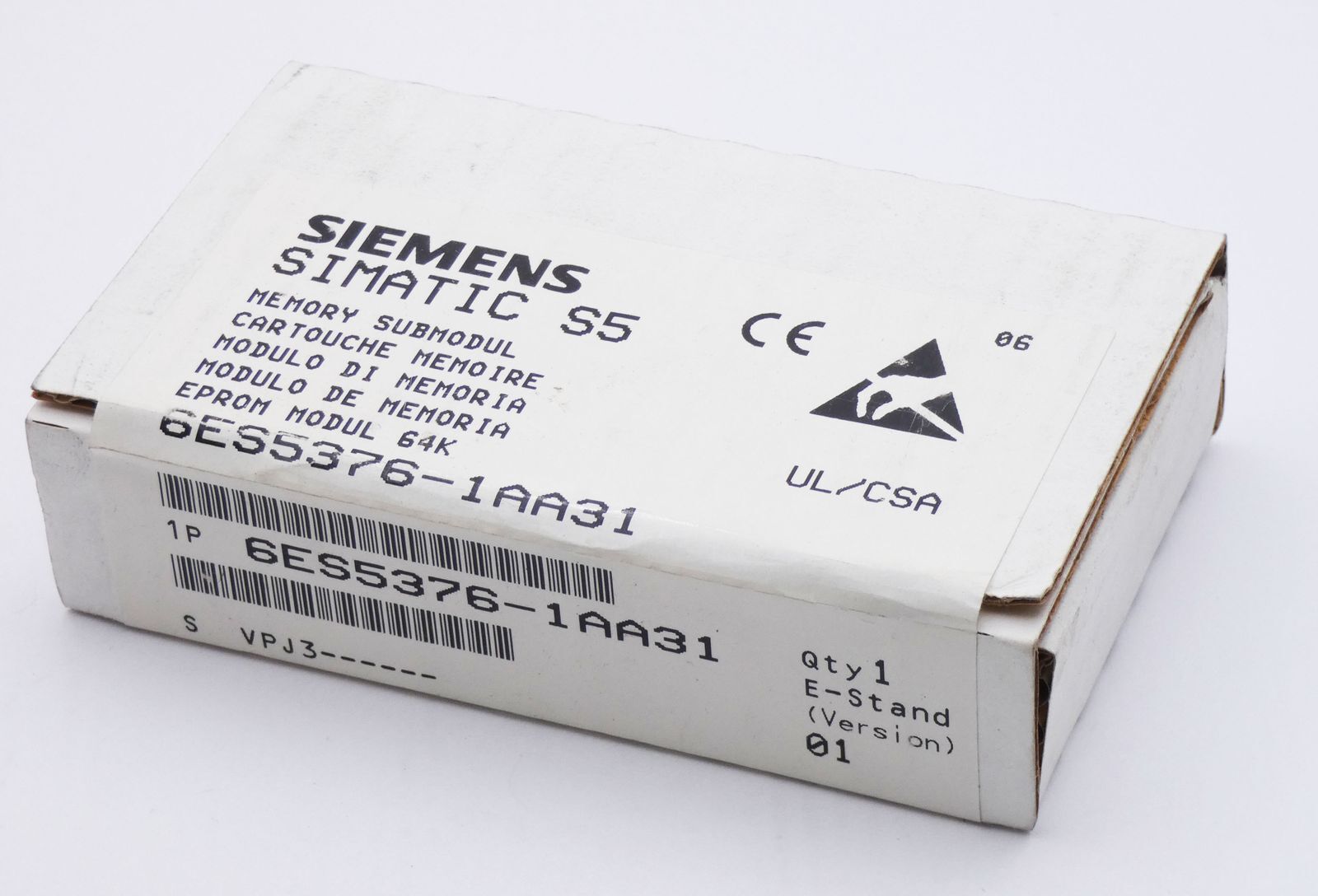 Siemens SIMATIC S5 6ES5376-1AA31 6ES5 376-1AA31 E:01 Memory Module -sealed-