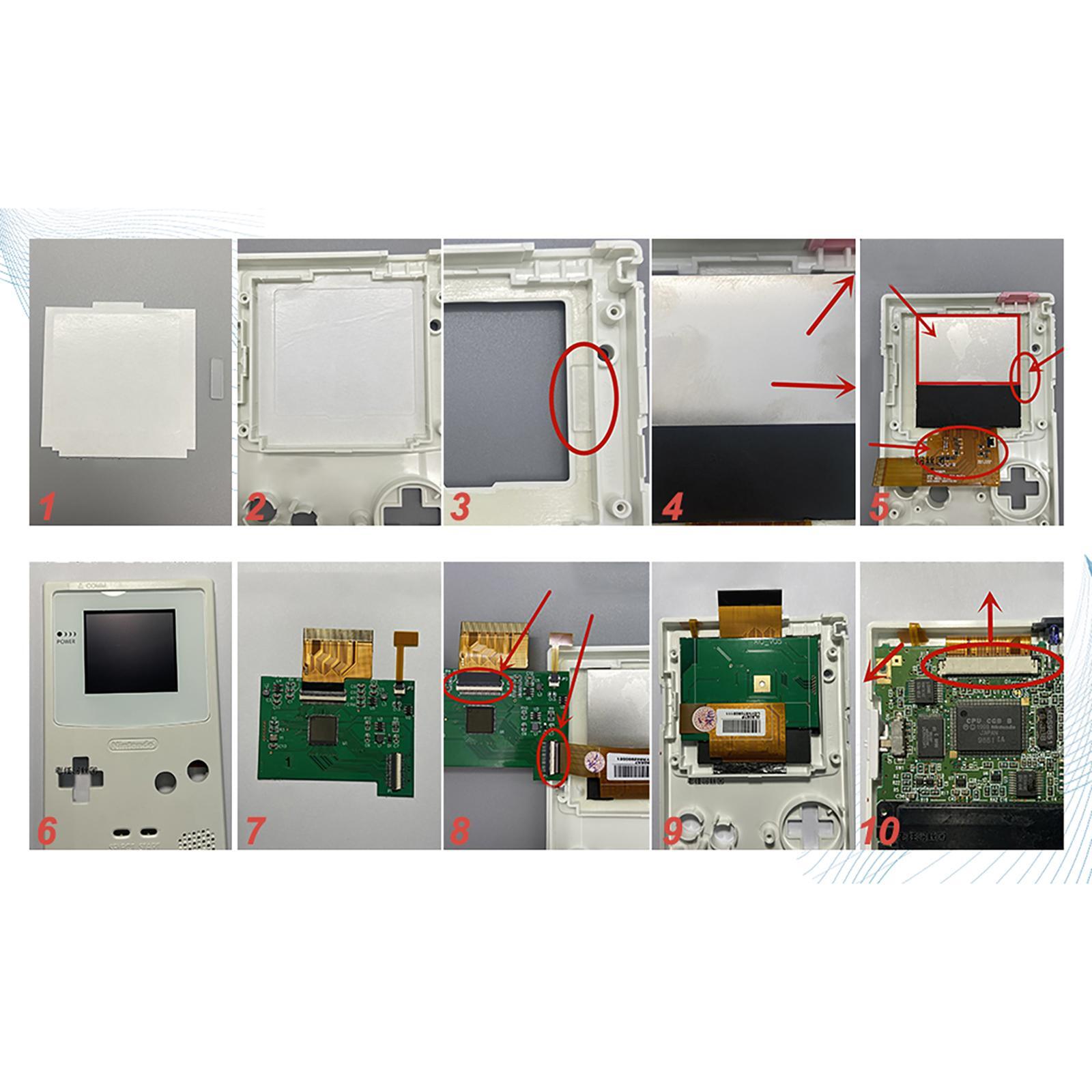 Replacement Backlight LCD Screen Modification Kit for Nintendo Game Boy Color