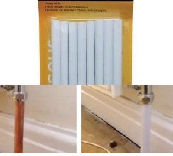 White Radiator Pipe Covers Sleeves 15mm PVC Plastic Trims 15.6cm Copper pipe Cov