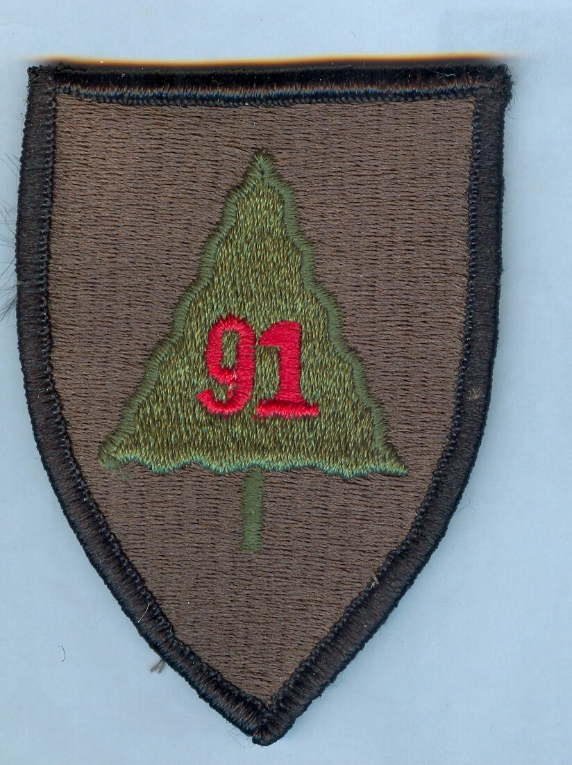91st TRAINING DIVISION .... FULL COLOR SHOULDER PATCH w/ HOOK REVERSE - NICE