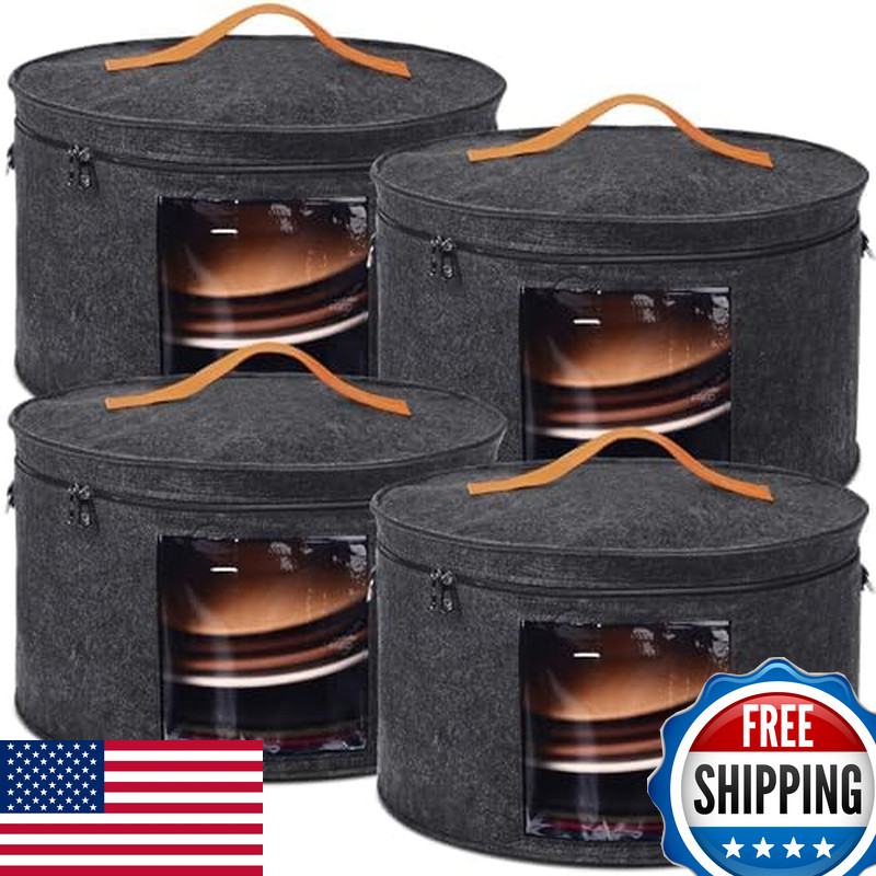 Suzile 4 Pack Large Round Foldable Hat For Women Storage Holds Up To 6-10 Hats