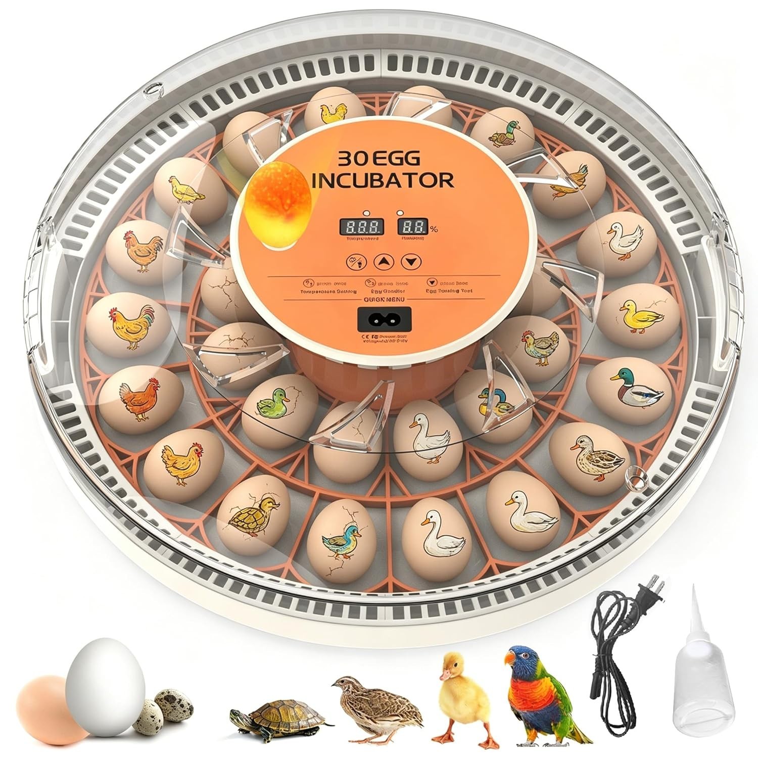 Incubadora De Huevos Automatica Para Huevos De Pato Gallina Codorniz 30 Huevos