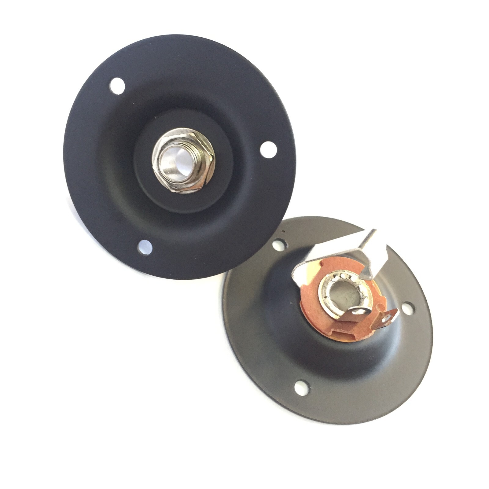 2 Pieces 2" Round Metal Speaker Cab Jack Plates With 1/4" Input Jack