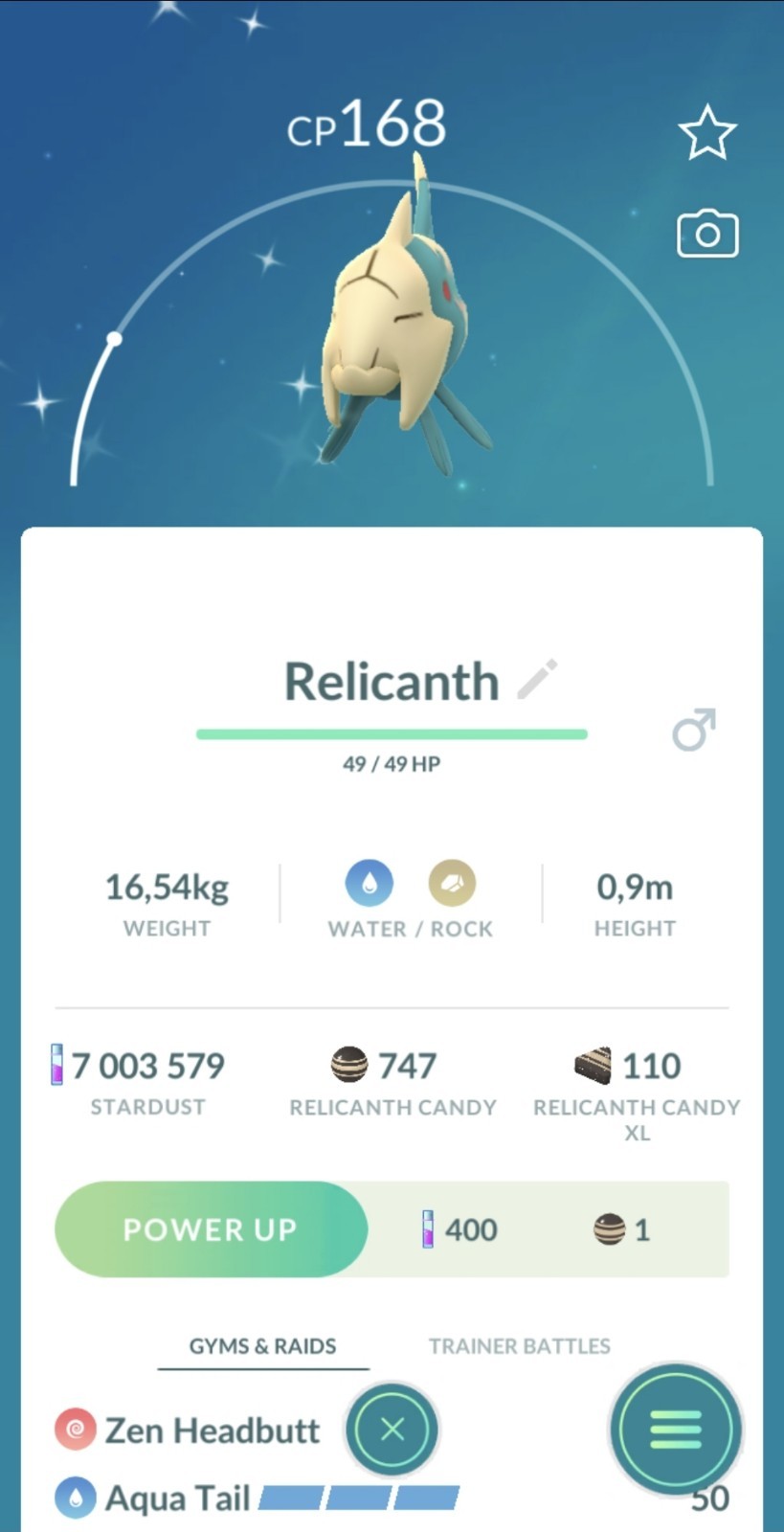Pokémon🔄Trade🔄Go Shiny Relicanth ✨
