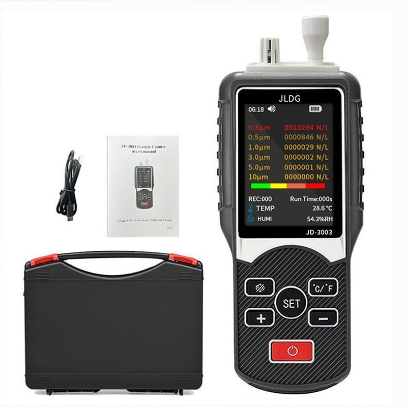 JD-3003 6-CH Handheld Dust Particle Counter 0.3um/0.5um/1.0um/3.0um/5.0um/10um