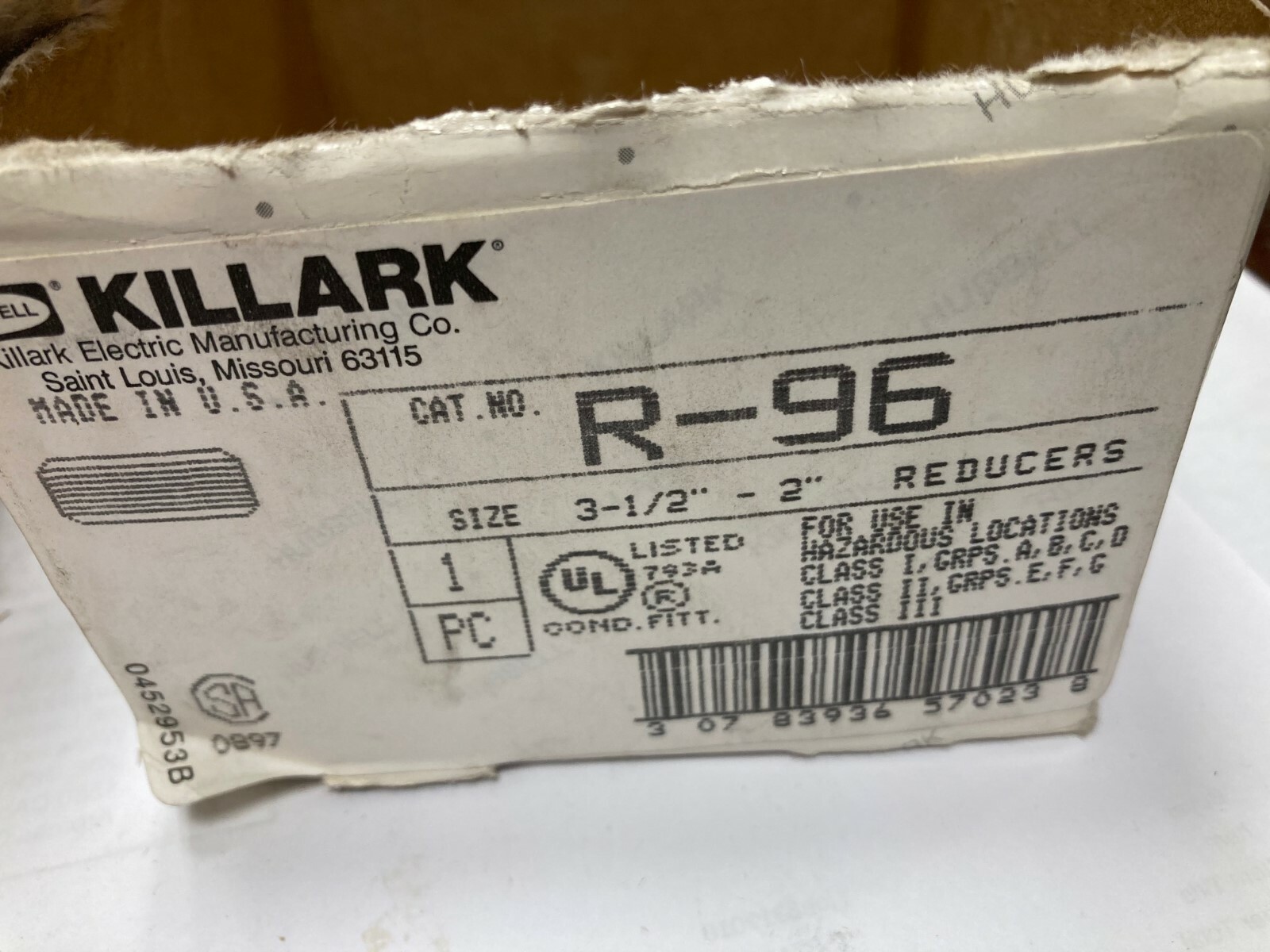 Hubbell Killark R-96 Explosion Proof Reducer, Aluminum, 3-1/2" to 2", Hzd Local
