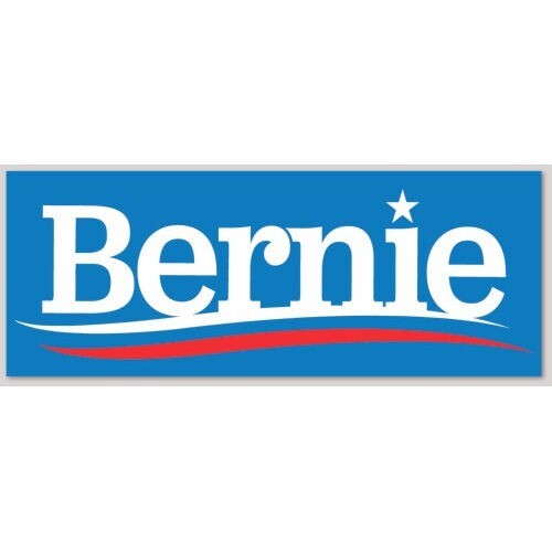 Bernie Sanders For President 3x8 Inch Vinyl Bumper Sticker Decal Blue 2028
